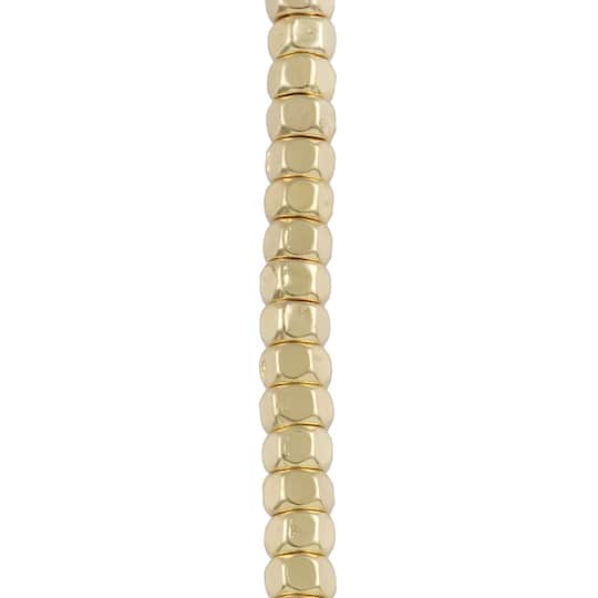 Gold Metal Faceted Cube Beads by Bead Landing™